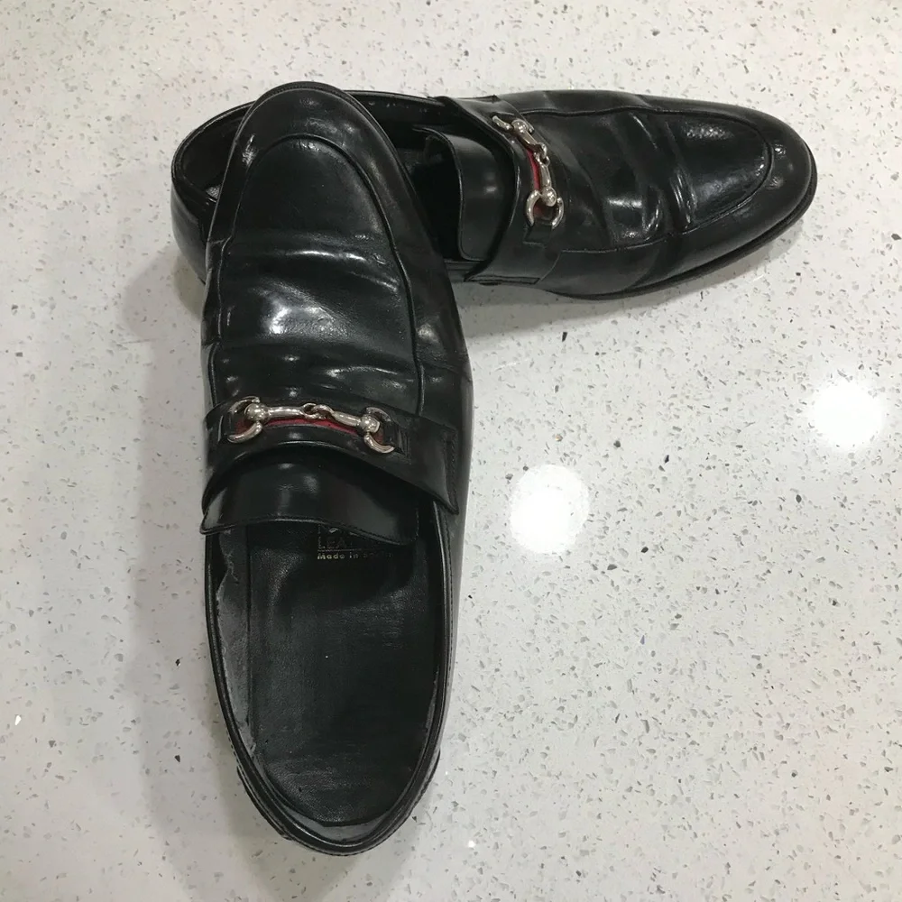 Gucci Black Horse-bit Loafers Gucci Size 10.5 VINTAGE  PAIR WITH JEANS